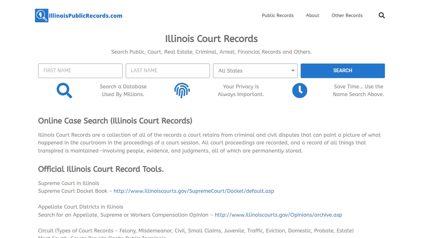 Illinois Court Records: IllinoisPublicRecords.com